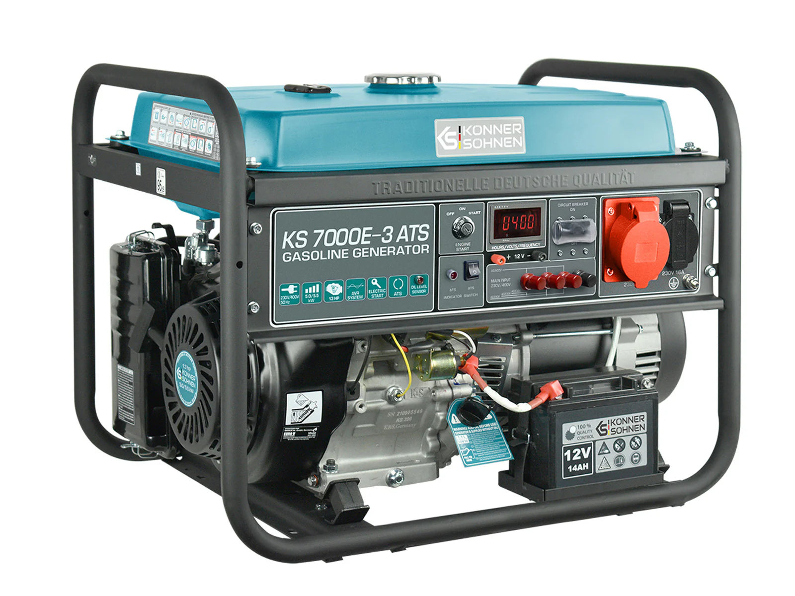 Benzin AVR Stromerzeuger 5500 Watt Könner & Söhnen KS 7000E-3-ATS - 400V mit ATS Einheit