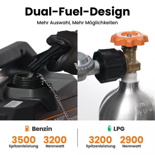 3500 Watt DualFuel Inverter Stromerzeuger maXpeedingrods MXR 3500S
