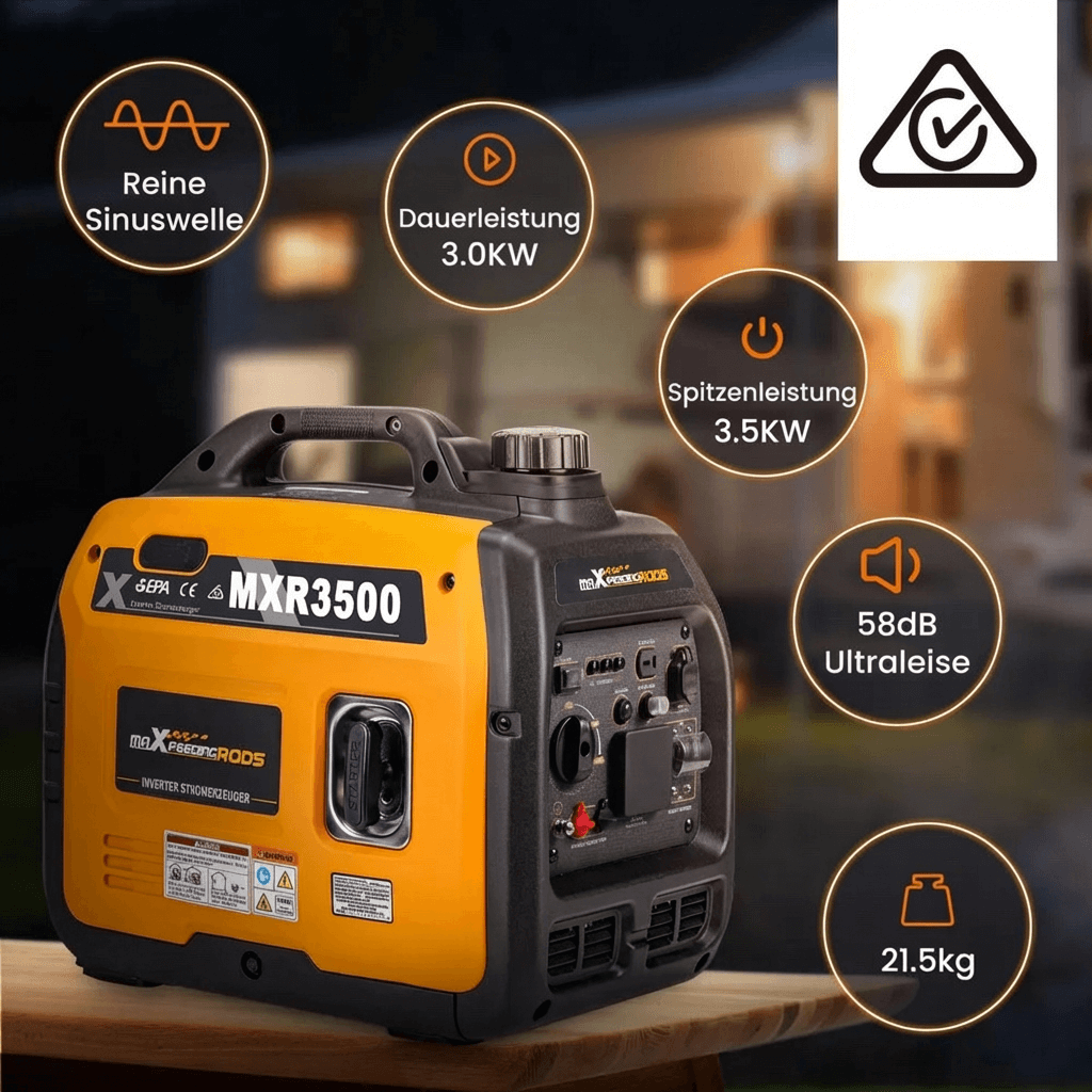 3300 Watt Benzin Inverter Stromerzeuger maXpeedingrods MXR 3500 maXpeedingrods